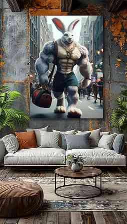 Картина Холсті в спортзал  Кролик KLM_8 Київ