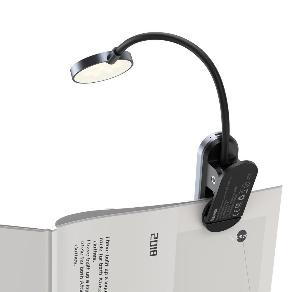 Універсальна акумуляторна LED лампа на кліпсі Baseus Comfort Reading Mini Clip Lamp DGRAD-0G (Темно-сіра) Миколаїв - фото 3