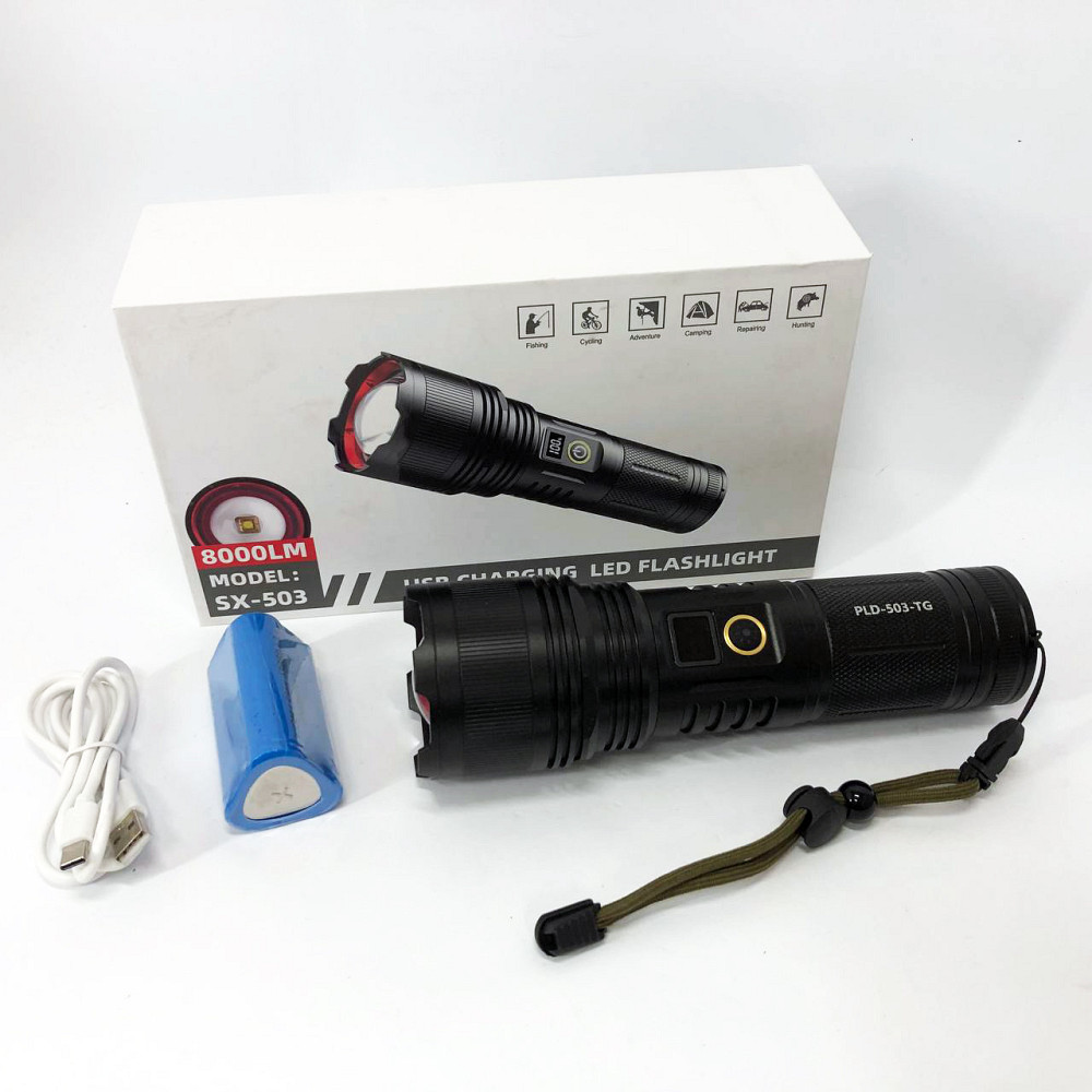 Пилозахищений ліхтар PLD-503-TG, Потужний світлодіодний кишеньковий ліхтарик, Ліхтарик police оригінал ZN-71 Львів - фото 10