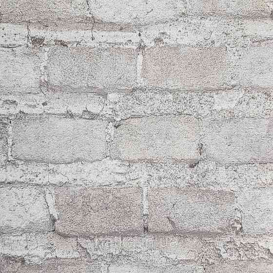 Обои виниловые на флизелине Rasch Factory 0.53х10,05 под кирпич белый светло серый бежевый428049 Киев