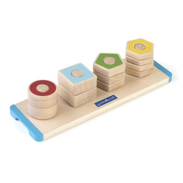 Деревянная логическая пирамидка Guidecraft Manipulatives Фигуры на резьбе (G6901) Харьков - изображение 19