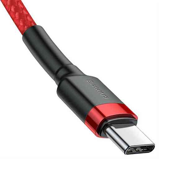 Кабель Baseus Cafule USB Cable Type-C-Type-C 3A 1m, колір червоний CATKLF-G09 Одеса