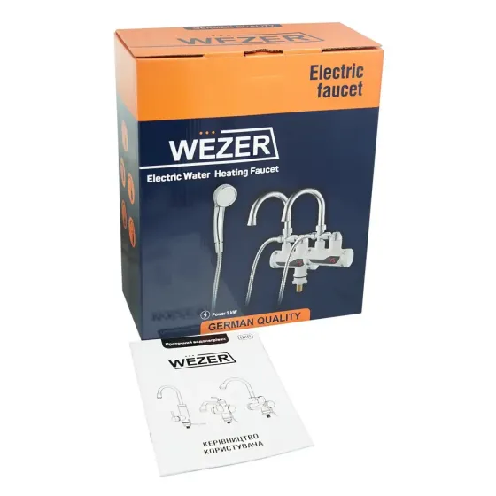 Проточный кран водонагреватель WEZER SDR-B07STP с душевой лейкой Киев