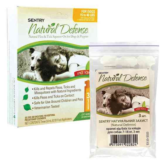 Sentry Natural Defense СЕНТРИ НАТУРАЛЬНАЯ ЗАЩИТА капли от блох и клещей для собак 7-18 кг Киев