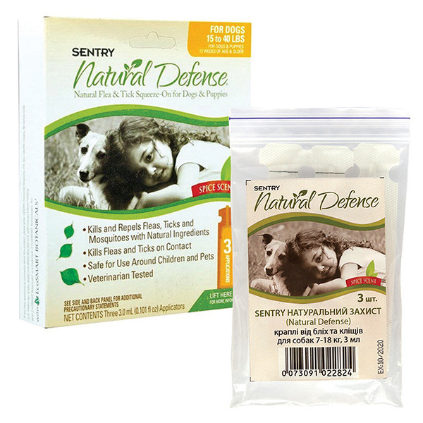 Sentry Natural Defense СЕНТРИ НАТУРАЛЬНАЯ ЗАЩИТА капли от блох и клещей для собак 7-18 кг Киев - изображение 1