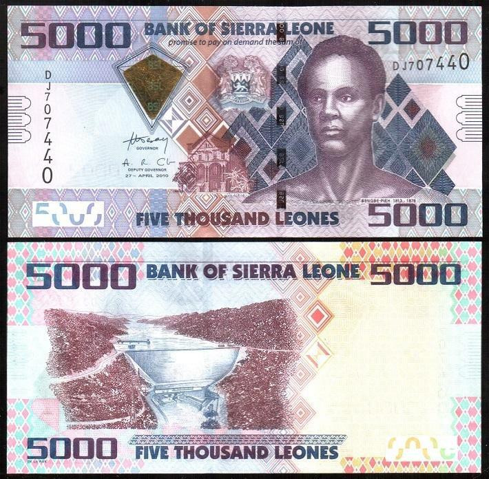 Sierra Leone / Сьерра-Леоне - 5000 Leones 2010 - 2013 UNC Полтава - изображение 1