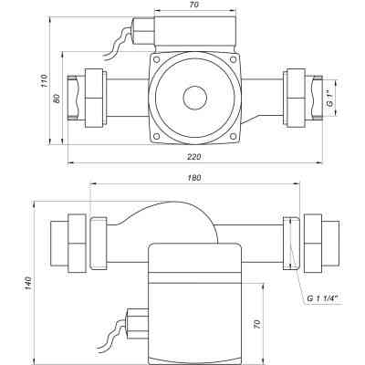 Циркуляционный насос Optima OP25-40-180, G 1 1/4", 10 бар, 180мм, 71Вт, 230В (8120) Винница