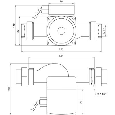 Циркуляционный насос Optima OP25-40-180, G 1 1/4", 10 бар, 180мм, 71Вт, 230В (8120) Винница - изображение 6