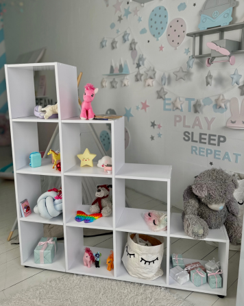 Дитячий стелаж пірамідка 139.6×140.7×29.2 см в для дитини / полиця для іграшок і книг у дитячу кімнату Київ