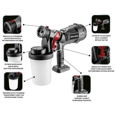 Краскопульт Graphite Energy+ 18V, 700мл/мин, 900мл (без АКБ и ЗУ) (58GE103) Винница - изображение 7