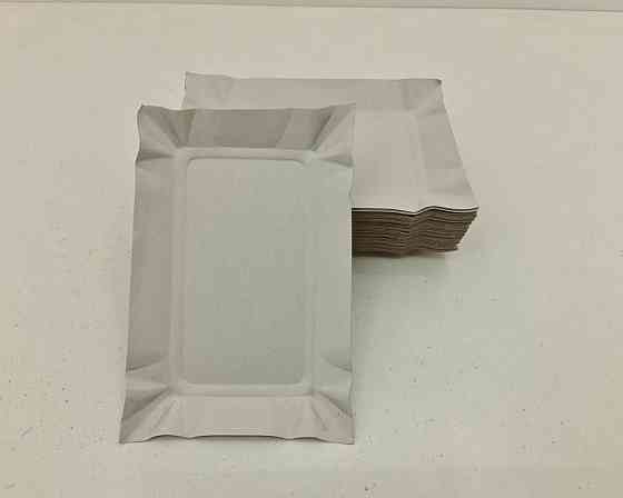 Тарелки одноразовые бумажные 130х190х0,3 прямоугольная плотная (100 шт) Харьков