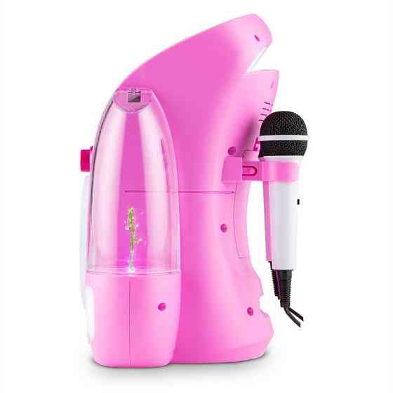 Караоке-система Kara Liquida CD USB MP3 струмінь води LED 2 мікрофони мобільний Рожевий (Німеччина, читати Рівне