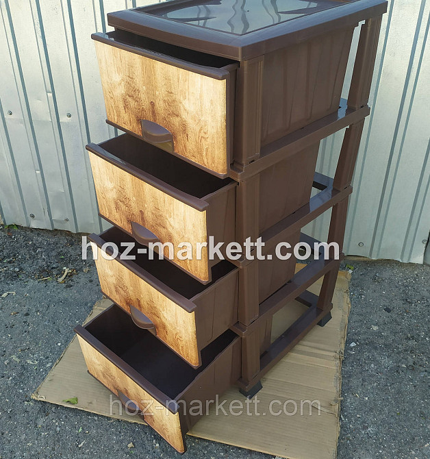 Комод пластиковый на 4 ящика elif Дерево Турция Харьков - изображение 6