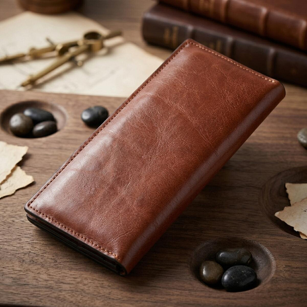 Кожаный вертикальный купюрник GRANDE PELLE 11213 Коричневый Киев - изображение 10