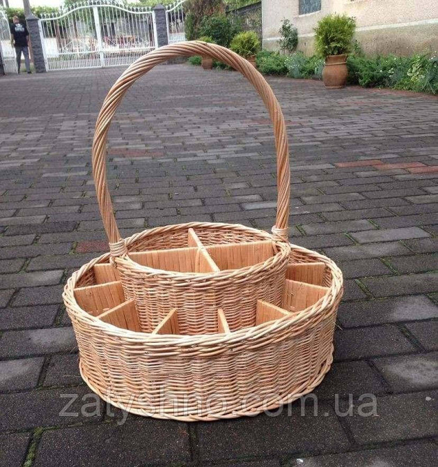 Кошик на подарунки кошик під пляшки |плетений кошик з ярусів та подарунковий Київ - фото 2