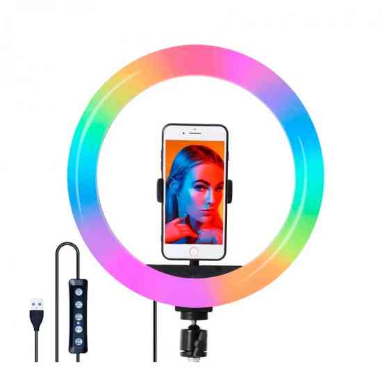Кільцева світлодіодна лампа RGB для професійної зйомки Soft Ring Light 26см Вінниця