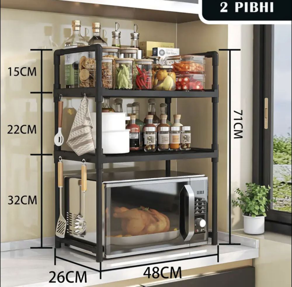 Органайзер над мікрохвильовою пічкою 2-го рівня міцний компактний Одеса - фото 2