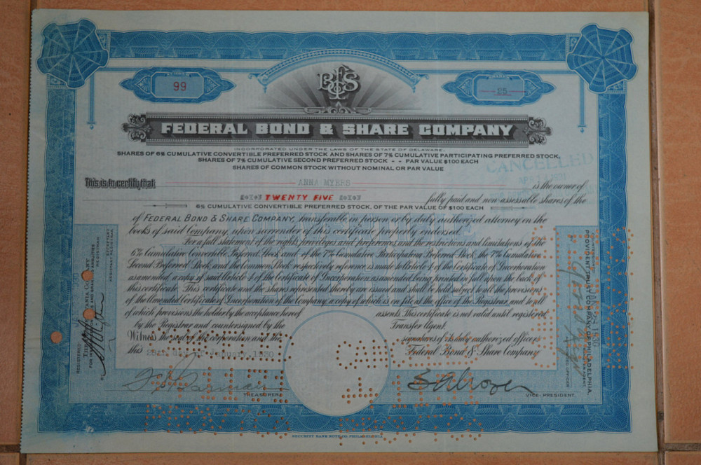 Акция. США. 1930 год №99 (Г-1.42) Полтава - изображение 1