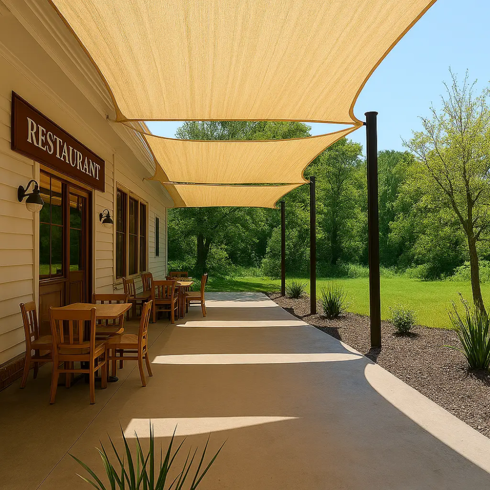 Тент навіс затіняючий квадратний 4х4м Сітка (Бежевий) Вінниця - фото 10