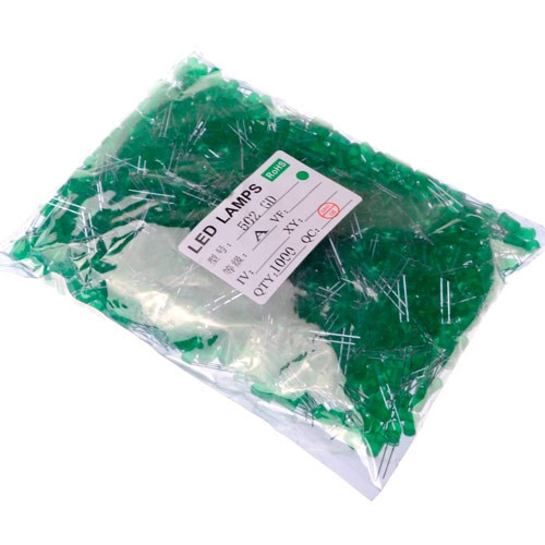 Набор зеленых светодиодов 3мм для пайки и подсветки, 1000 шт Киев - изображение 2