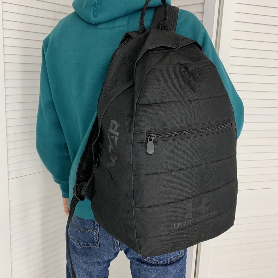 Рюкзак спортивний міський чоловічий чорний Андер Армор Чорний значок, міцний молодіжний практичнийMasterSem Київ - фото 2