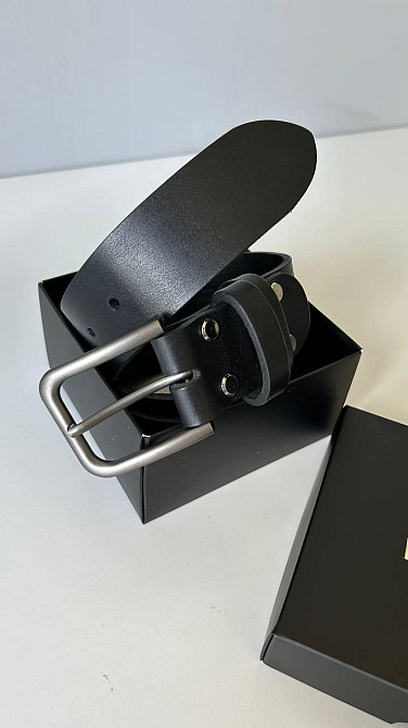 Чоловічий ремінь ручної роботи, Кожаний чорний пояс, Ремінь з натуральної шкіри з тисненням I'm UkrainianMasterSem Київ - фото 2