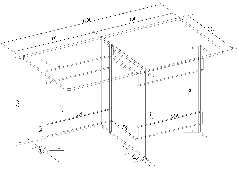 Стол книга, Дуб Сонома, 1400х700х750 Львов - изображение 3