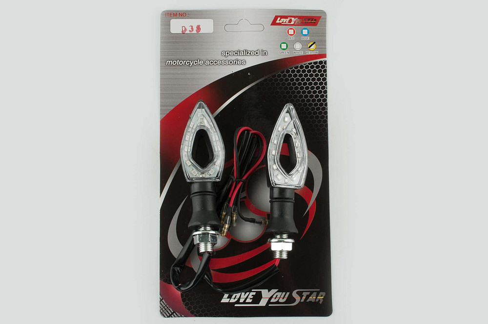 Повороти світлодіодні, стріла (пара) (чорні, біле скло) ST Київ - фото 1