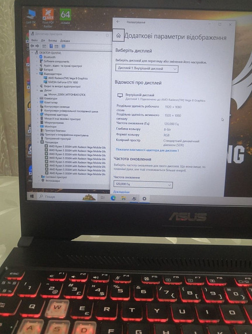 Ноутбук: ASUS TUF 120Hz./ GTX1650/ Ryzen 5 3550H/ SSD512Gb./ RAM8Gb.Идеал! Київ - фото 7