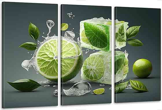 Модульная картина в гостиную / спальню  Шматочки лайму     ART-134_3A Киев