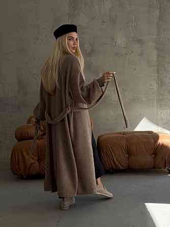 Жіночий затишний оверсайз кардиган із поясом альпака Моко Одеса