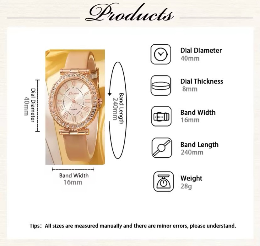 Подарочный набор для женщин 1 наручные часы с 4 оригинальными браслетами без подарочной коробки золотой Киев - изображение 6