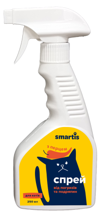 Спрей от погрызов и царапин Смартис Smartis для кошек с перцем 250 мл Винница