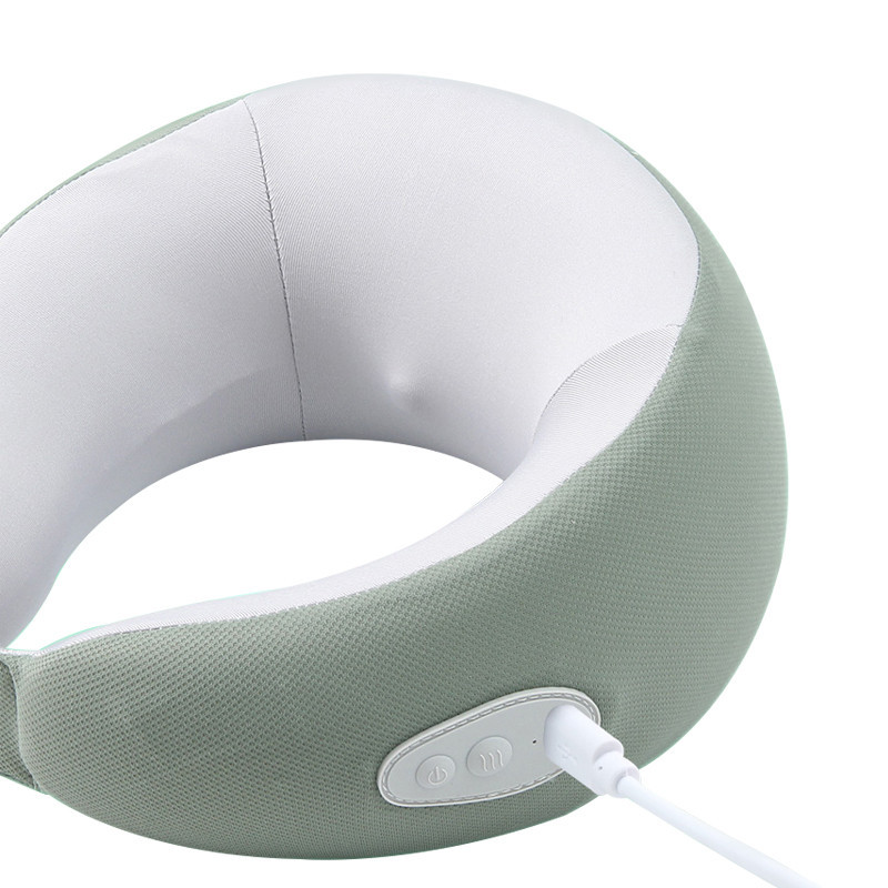 Масажна подушка дорожня U-подібна для шиї 1200мАг з роликовим масажем та липучкою для подорожей Київ - фото 2