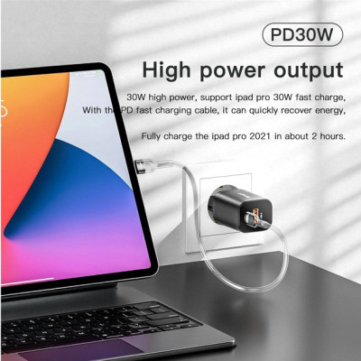 Зарядний пристрій Essager 1xUSB + 1xUSB-C PD30W black (ECTPQS-ZTB01) Вінниця - фото 6