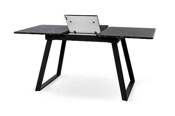 Стіл Тандем 120(+40)*75 чорний метал/мрамор чорн Киев