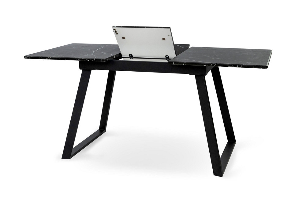 Стіл Тандем 120(+40)*75 чорний метал/мрамор чорн Киев - изображение 5