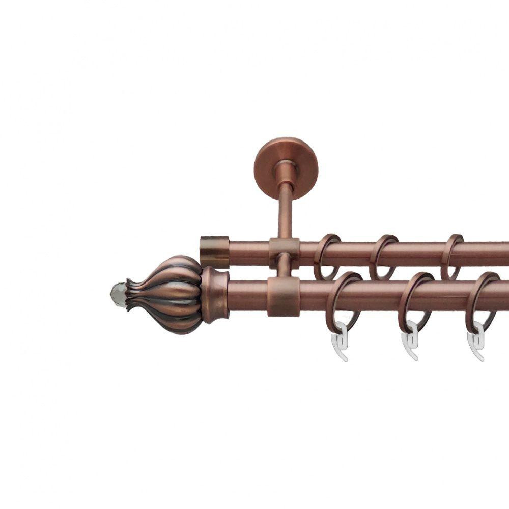 Карниз Orvit Таджа-Кристал металевий дворядний закритий гладка труба кільце фасонне металеве  Мідь 19\16 мм Львов - изображение 1