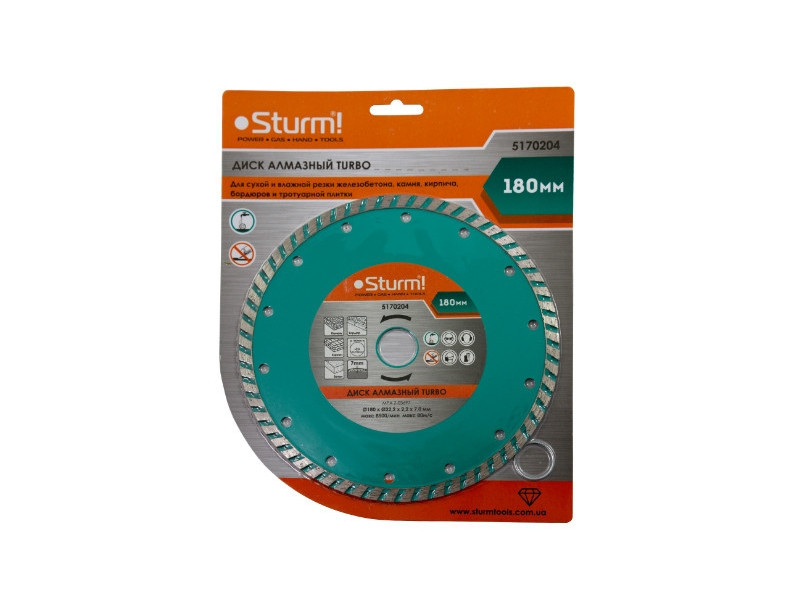 Диск алмазний Turbo 180x22 мм Sturm 5170204 (читувати опис) Рівне - фото 1