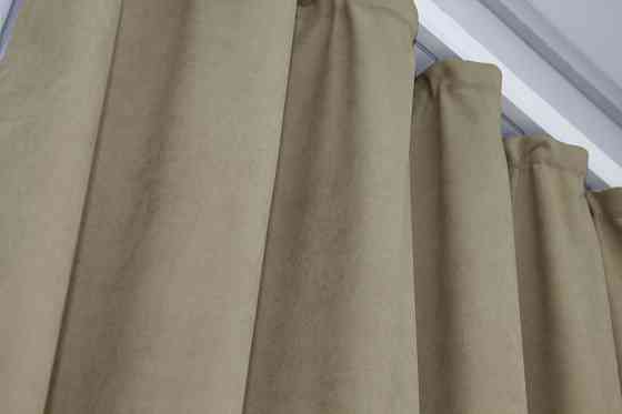 Комплект готовых штор VR-Textil Микровелюр SPARTA № 1196ш Бежевый 150х290 см 2 шт (33-0019) Киев