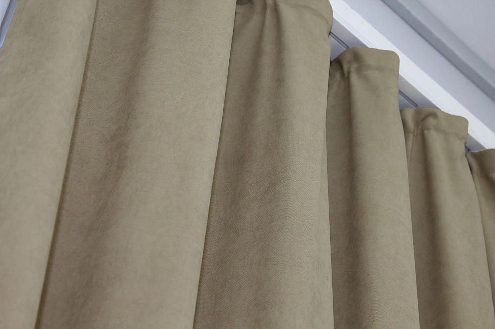 Комплект готовых штор VR-Textil Микровелюр SPARTA № 1196ш Бежевый 150х290 см 2 шт (33-0019) Киев - изображение 6