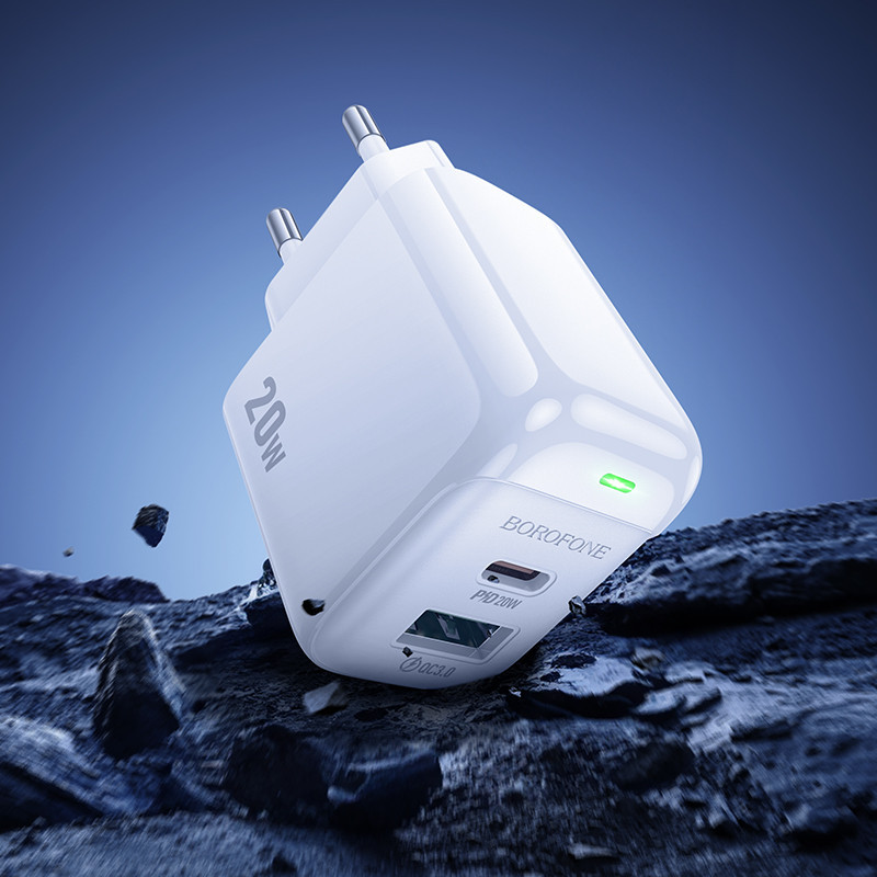 Зарядное устройство BOROFONE BAS44A с кабелем, 20W, белое Киев - изображение 3