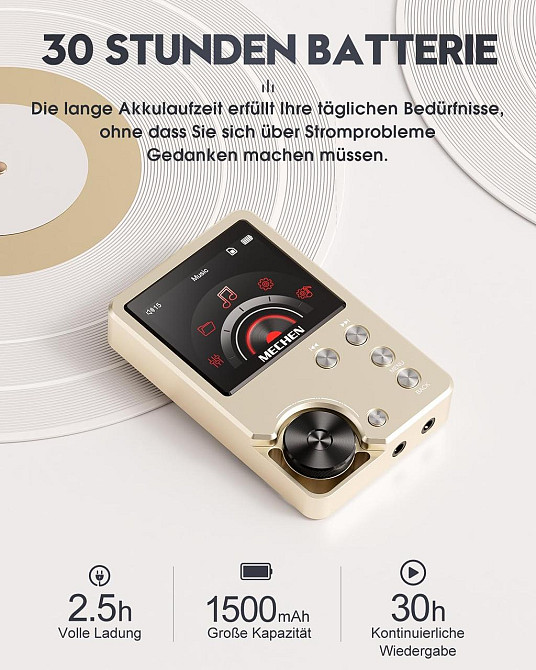 Плеєр MECHEN M30 золотий Hi-Res DSD128 FLAC DAC Lossless портативний 2" дисплей 64 ГБ microSD до 256 ГБ цифровий mp3 аудіоплеєр Київ - фото 7