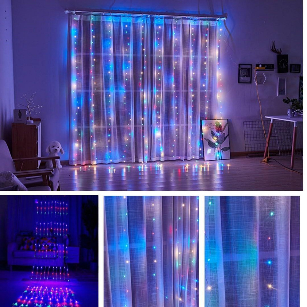 Світлодіодна гірлянда 200 LED кольорова 2x2м "Водопад" Київ - фото 3