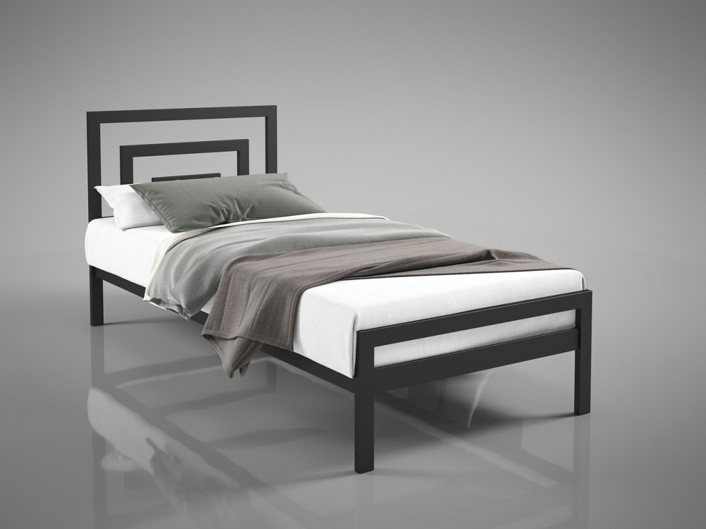 Односпальная металлическая кровать Вереск от ТМ Теnero 90х200, Щит ДВП, 1 ящик Харьков - изображение 1