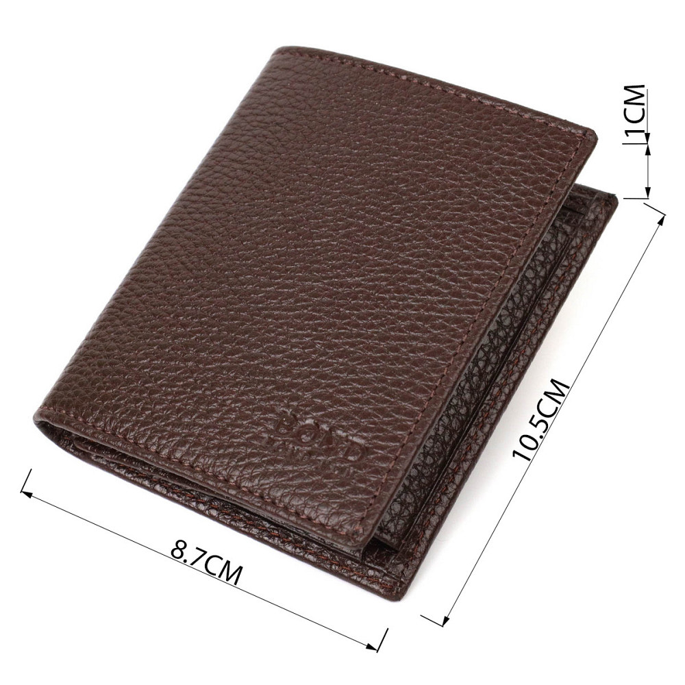 Стильный мужской бумажник небольшого размера из натуральной кожи BOND 21993 Коричневый Киев - изображение 3