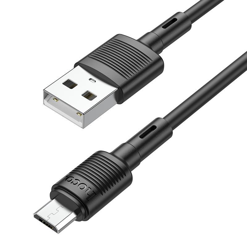 Кабель HOCO X83 USB to Micro 2.4A, 1m, PVC, PVC connectors, Black Киев - изображение 1