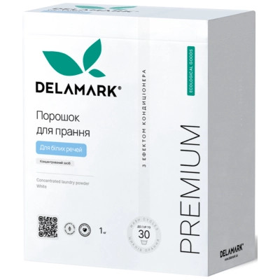 Стиральный порошок DeLaMark Premium Line White с эффектом кондиционера 1 кг (4820152330956) Винница - изображение 1