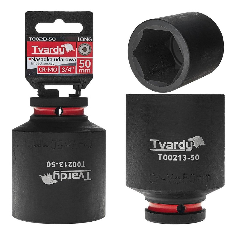 Головка ударна "Tvardy" з хром-молібденової сталі (Cr-Mo)  3/4"  6-гранна довга 50 мм Киев - изображение 2