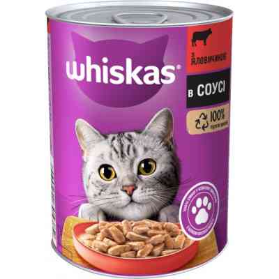 Консервы для кошек Whiskas с говядиной в соусе 400 г (5900951305382) Винница